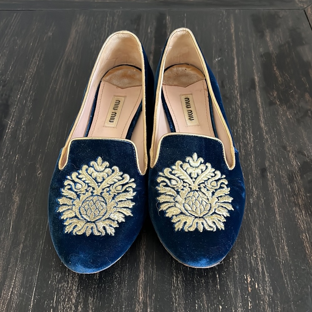 Miu Miu Ballet Flats With Crystal Embellished Heel - image 2